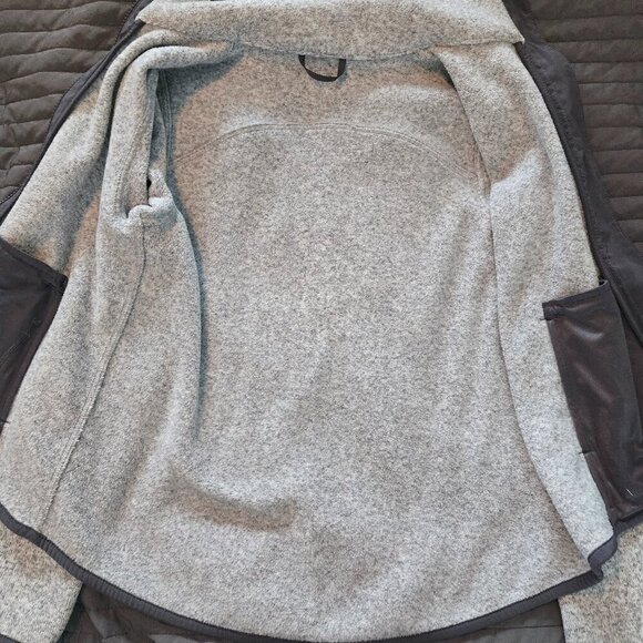 Lululemon Its Fleecing Cold Zip Up - 2 Heathered White / Dark Carbon - Picture 5 of 8